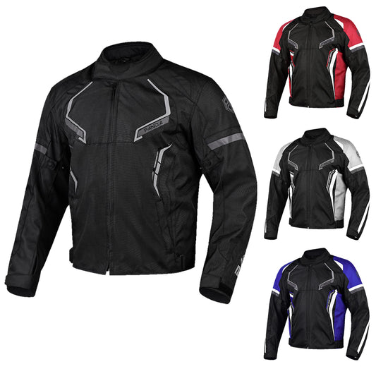 Mens Motorcycle Jacket Hi-Vis Waterproof CE Armored All Season Riding Enduro Dual Sport Cordura Biker Jacket
