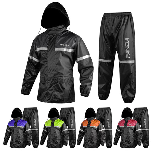 Motorcycle Rain Suit for Men & Women Waterproof Outdoor 2Piece Lightweight Breathable All Weather Reflective Rain Wear Jacket