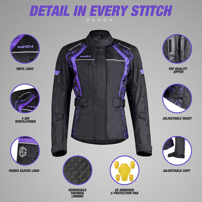 All Season Women's Motorcycle Jacket CE Armor for Enduro and Dual sport Touring Biker Jacket for Women