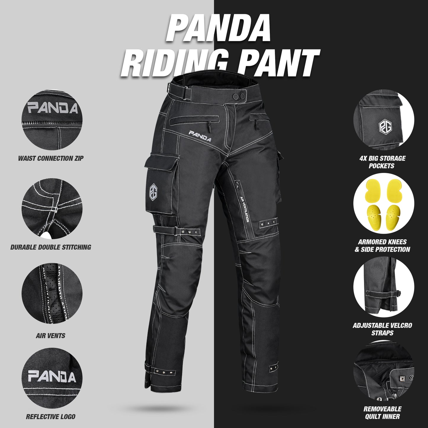 Womens Motorcycle Pants Dual Sports Enduro Riding Pants Water Resistant 600D Cordura Fabric Hi Vis Armored Motorcycle Pants