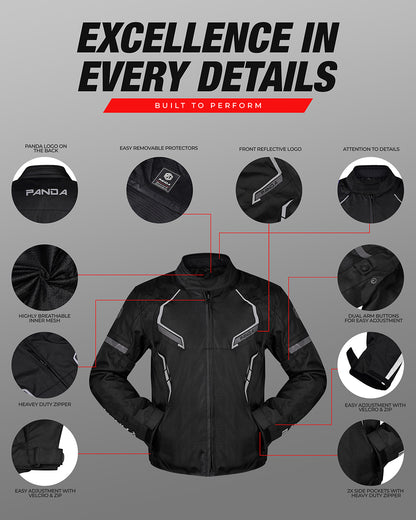 Mens Motorcycle Jacket Hi-Vis Waterproof CE Armored All Season Riding Enduro Dual Sport Cordura Biker Jacket