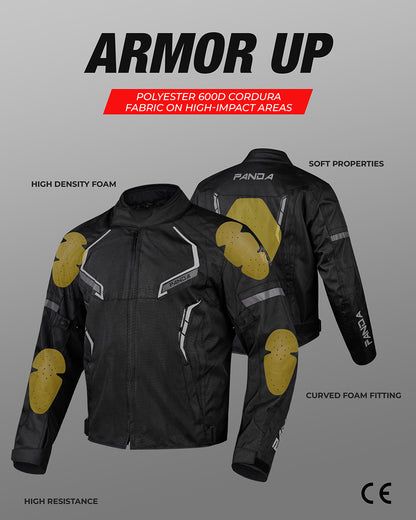 Mens Motorcycle Jacket Hi-Vis Waterproof CE Armored All Season Riding Enduro Dual Sport Cordura Biker Jacket