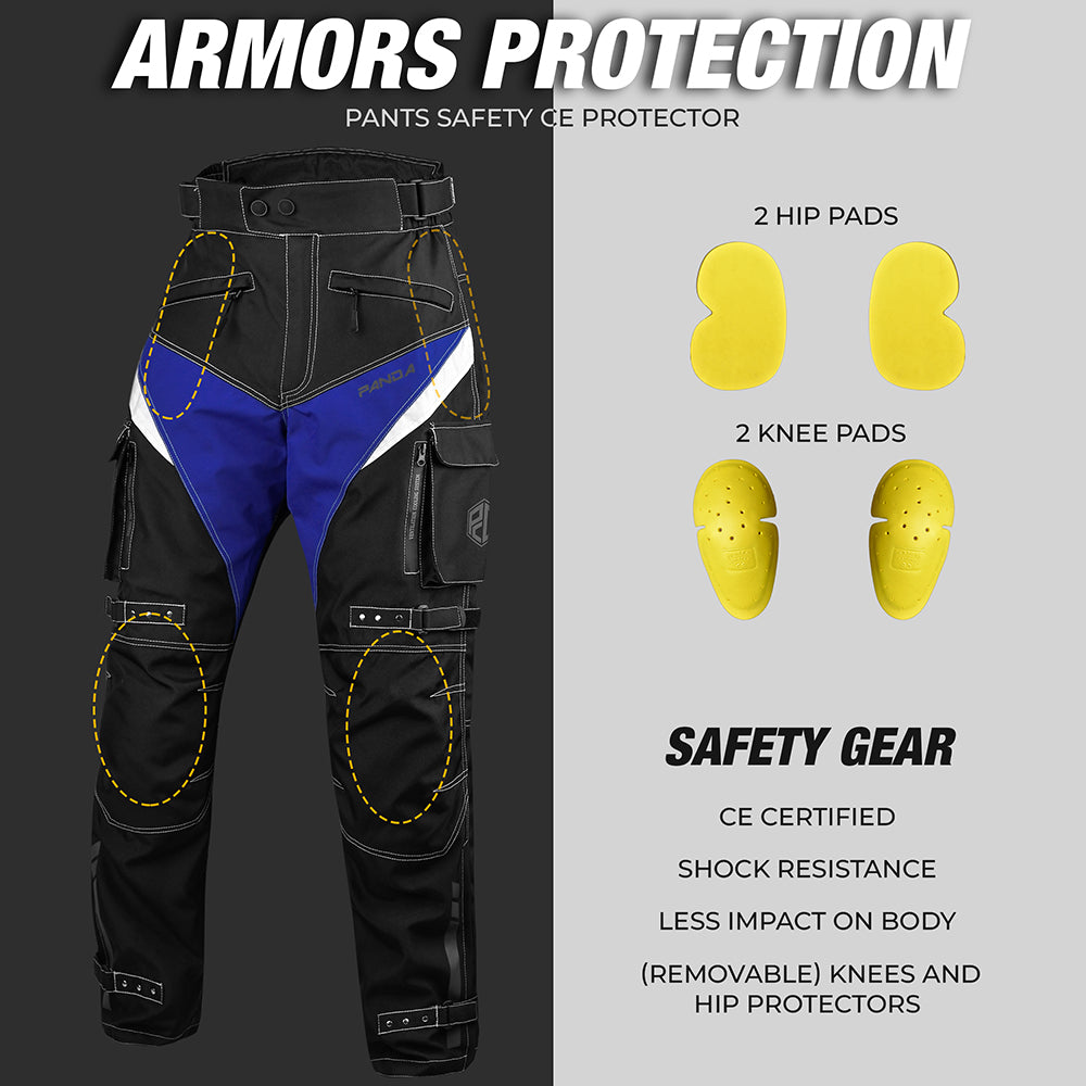 Motorcycle Protective Pants for Men & Women All Weather CE Armored Enduro Dual Sports ATV Motocross Cargo Touring Overpants