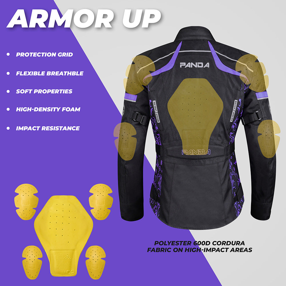 All Season Women's Motorcycle Jacket CE Armor for Enduro and Dual sport Touring Biker Jacket for Women