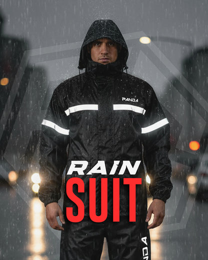 Motorcycle Rain Suit for Men & Women Waterproof Outdoor 2Piece Lightweight Breathable All Weather Reflective Rain Wear Jacket