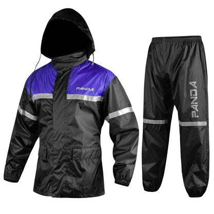 Motorcycle Rain Suit for Men & Women Waterproof Outdoor 2Piece Lightweight Breathable All Weather Reflective Rain Wear Jacket