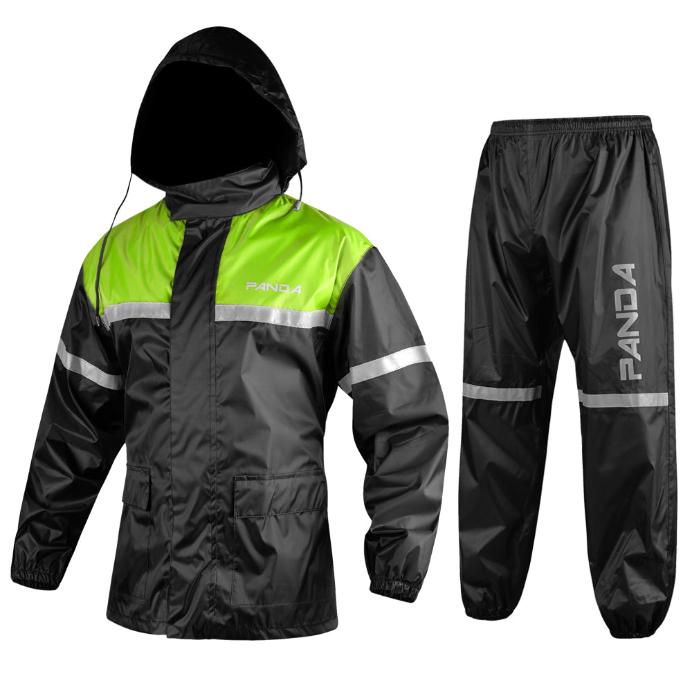 Motorcycle Rain Suit for Men & Women Waterproof Outdoor 2Piece Lightweight Breathable All Weather Reflective Rain Wear Jacket