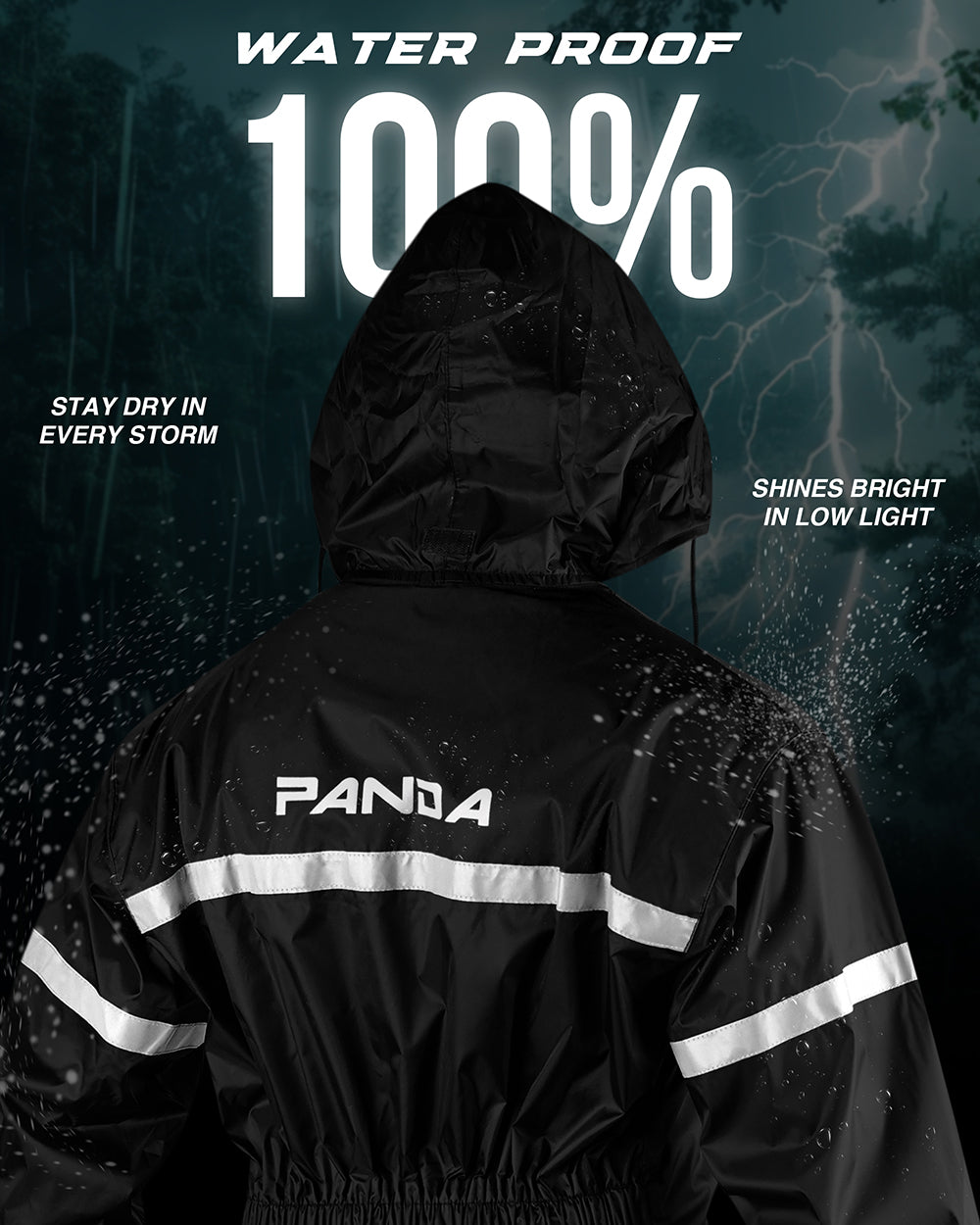 Motorcycle Rain Suit for Men & Women Waterproof Outdoor 2Piece Lightweight Breathable All Weather Reflective Rain Wear Jacket