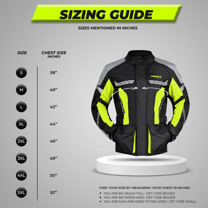 Panda Cycle Gear Motorcycle Jacket for Men Enduro Dual Sport High Visibility Waterproof CE Armor All Season Biker Jackets