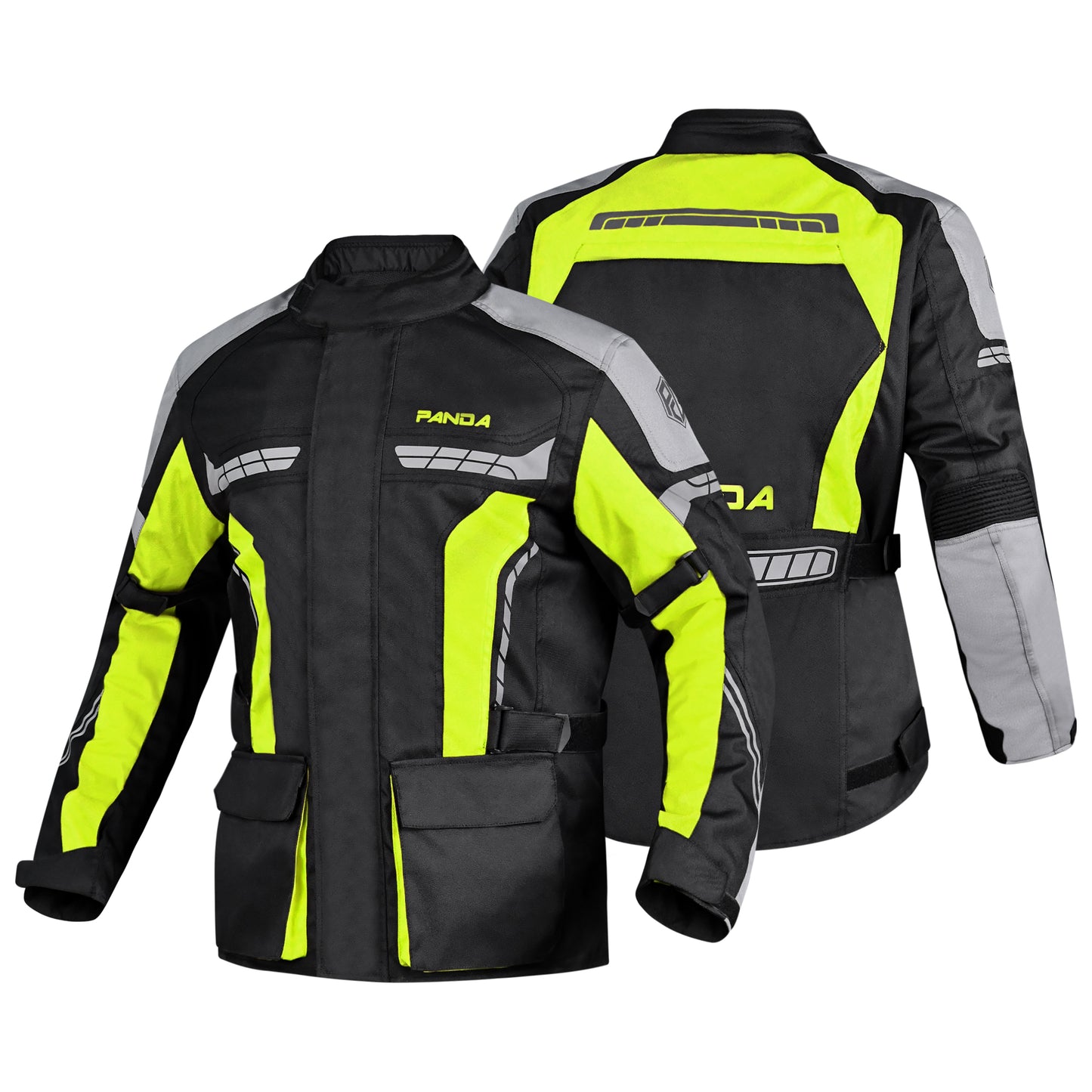 Panda Cycle Gear Motorcycle Jacket for Men Enduro Dual Sport High Visibility Waterproof CE Armor All Season Biker Jackets