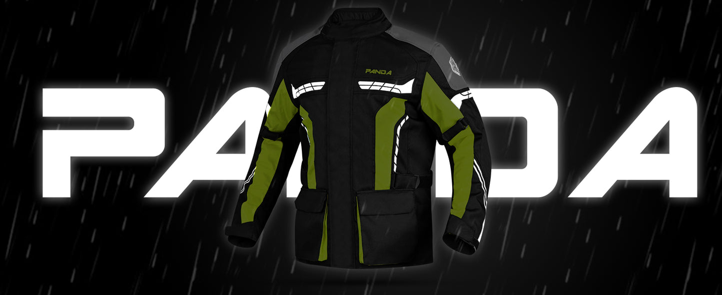 Panda Cycle Gear Motorcycle Jacket for Men Enduro Dual Sport High Visibility Waterproof CE Armor All Season Biker Jackets