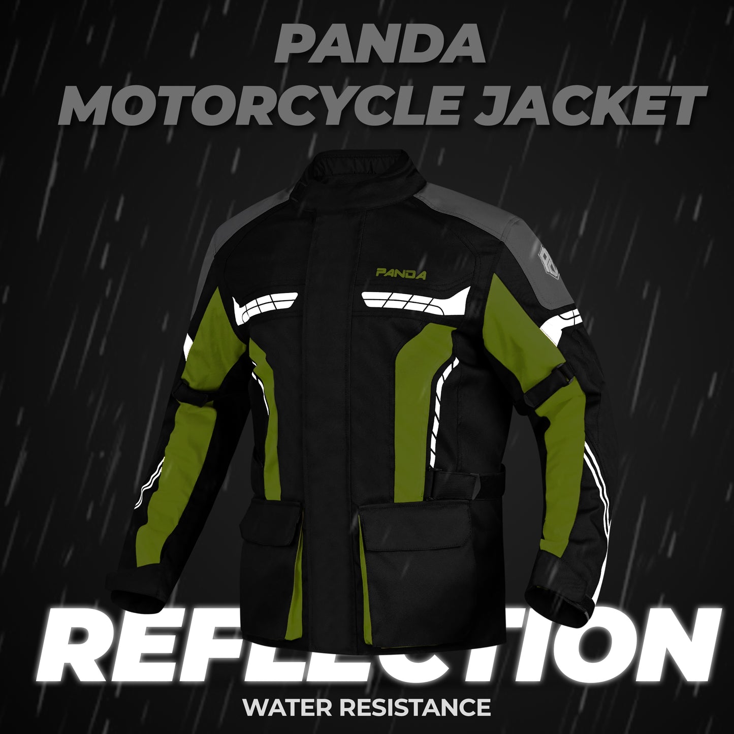 Panda Cycle Gear Motorcycle Jacket for Men Enduro Dual Sport High Visibility Waterproof CE Armor All Season Biker Jackets